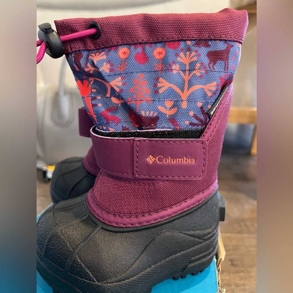 NIB Columbia Toddler Printed Twin Tundra Waterproof Boots size 4